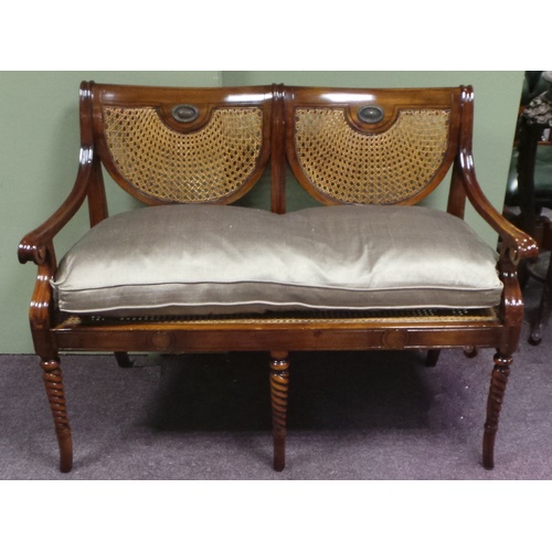 27 - Bergere Two Seater Seat with removable cushion, 117cm long x 92cm high