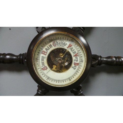 35 - Ships Wheel Barometer, 78cm diameter