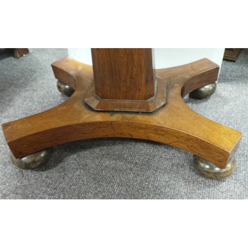 180 - Victorian Rosewood Fold Over Breakfast Table, 73cm high x 92cm long x 46cm deep