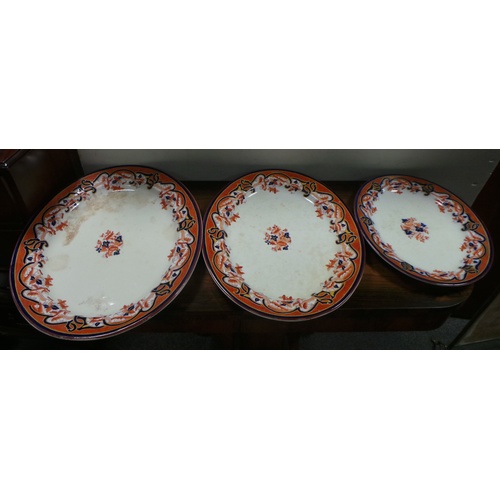 183 - Set of 3x Antique Meat Dishes