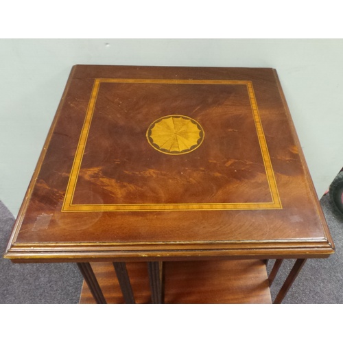 48 - Edwardian Mahogany Inlaid Revolving Bookcase