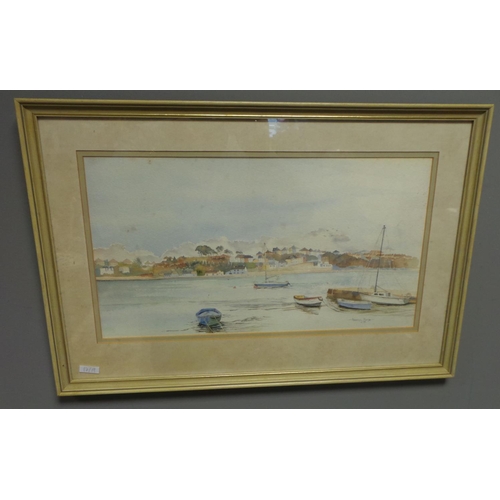 102 - Framed Watercolour 'Saltash Passage' by Rosemary Morgan, 38cm high x 56cm wide