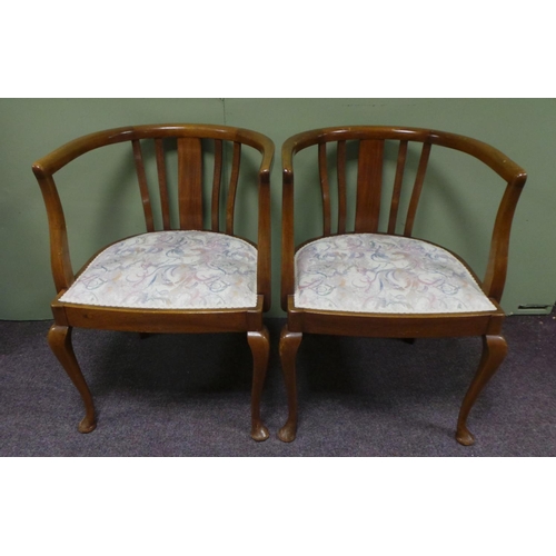 108 - Pair of Horse Shoe Tub Armchairs