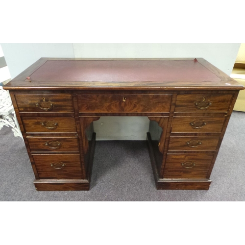 112 - Leather Topped Pedestal Desk