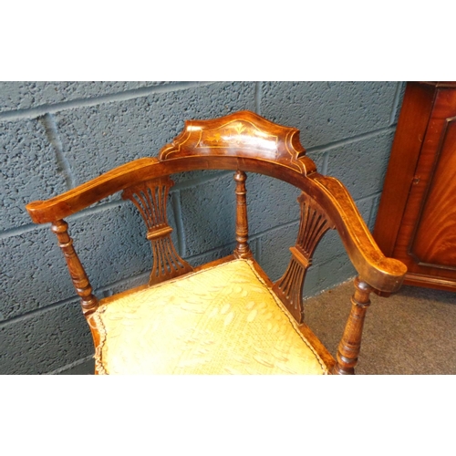 12 - Inlaid Rosewood Corner Chair