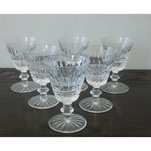 175 - Lot of 6x Waterford Crystal Glasses, 10cm tall, small chip to base of one glass