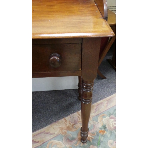 216 - Victorian Mahogany 2 Drawer Hall Table, measurements: 115cm wide x 52cm deep x 79cm high to table, 8... 