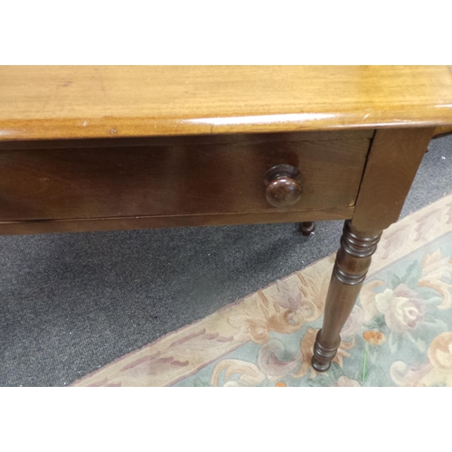 216 - Victorian Mahogany 2 Drawer Hall Table, measurements: 115cm wide x 52cm deep x 79cm high to table, 8... 