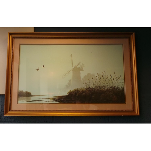 3 - Large Framed Print - Windmill, 69cm high x 107cm wide