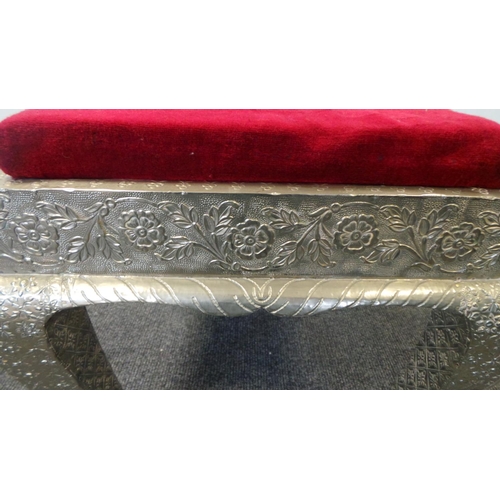 40 - Silver Footstool, 43cm high x 43cm wide