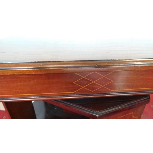 45 - Inlaid Mahogany Revolving Bookcase, 79cm high x 50cm wide x 50cm deep