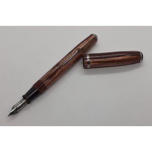 201 - 2 x Antique Fountain Pens, Both With 14 carat nibs