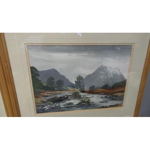 238 - Pair of Framed Watercolours Signed E Grieg Hall, 47cm high x 54cm wide (each)