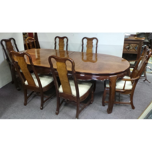 298 - Large Oriental Style Dining Table and Chairs