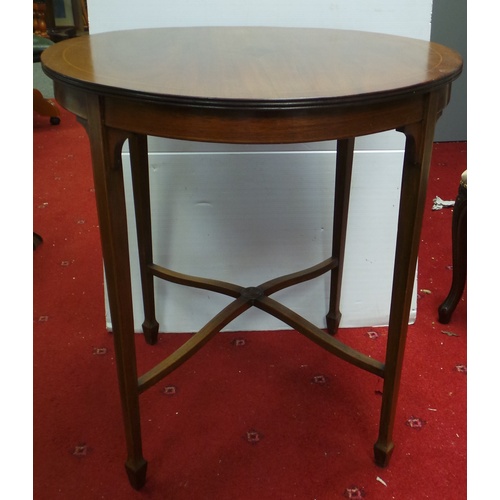 314 - Circular Inlaid Mahogany Occasional Table