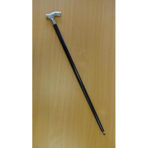 321 - Silver Top Effect Walking Cane