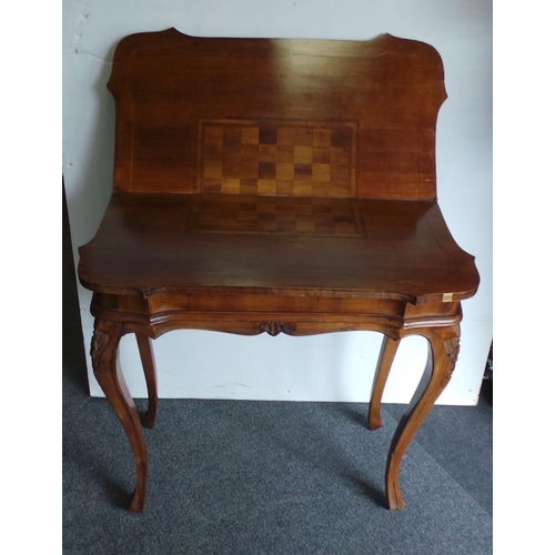 324 - Inlaid Mahogany Fold Over Games Table