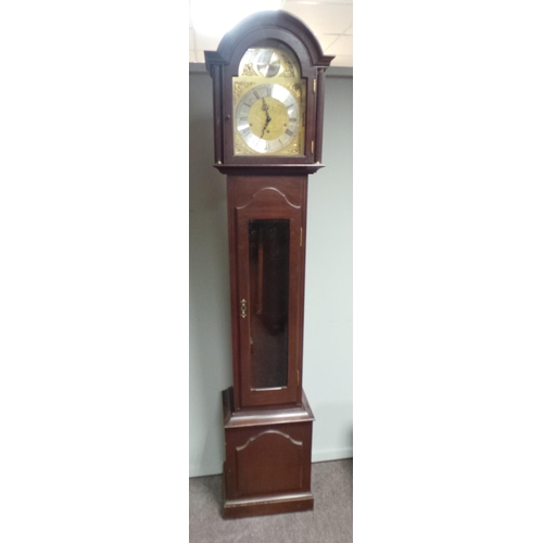 341 - Reproduction Mahogany Grandfather Clock Tempus Fugit