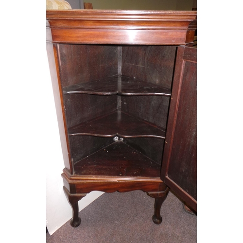 342 - Mahogany Corner Cabinet on legs