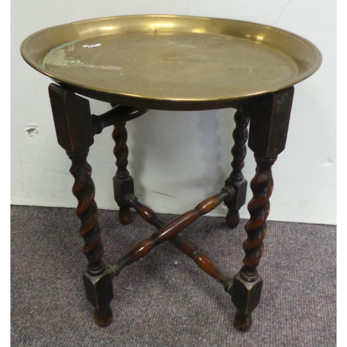 384 - Brass Top Folding Table