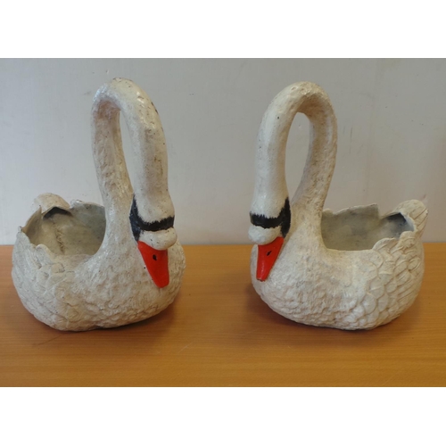 388 - Pair of Cast Swan Garden Planters