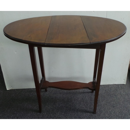 410 - Mahogany Oval End Drop Leaf Table