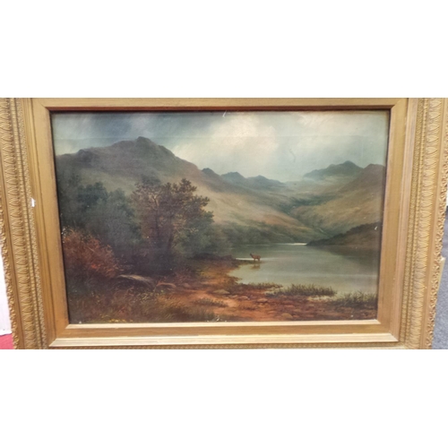 422 - Framed Oil on Canvas 'Highland River Landscape' Signed