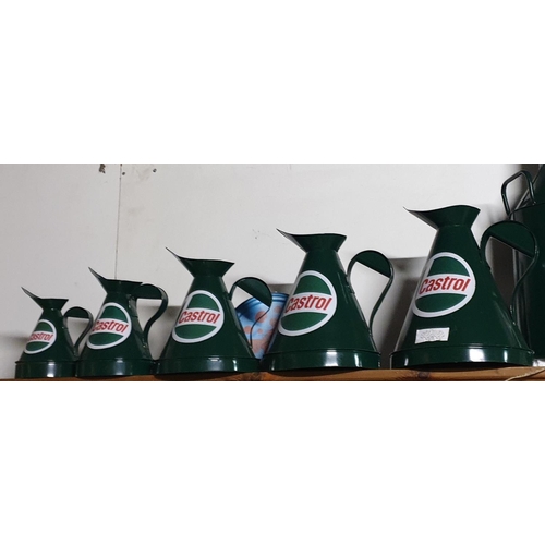 447 - Set of 5x Castrol Jugs