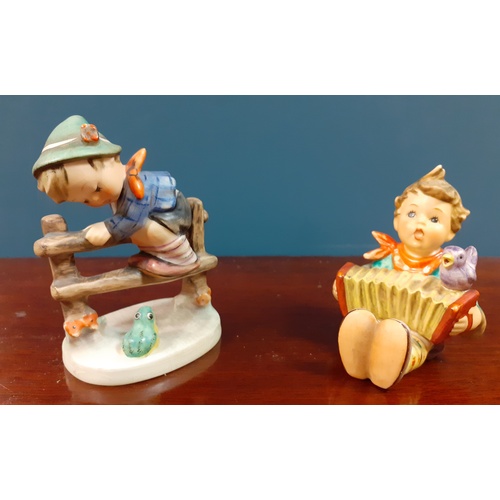 21 - Lot of 2x Hummel Figures, Retreat to Safety & Accordion Boy