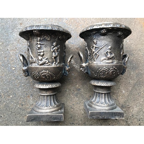 379 - Pair of Miniature Urns, 27cm high x 18cm wide