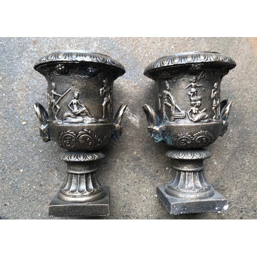 379 - Pair of Miniature Urns, 27cm high x 18cm wide