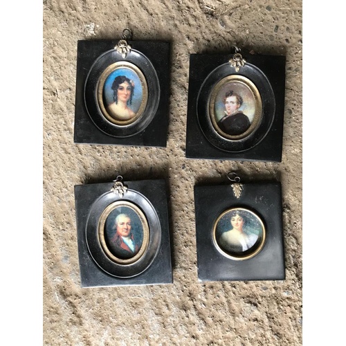 378 - Lot of 4x Miniature Portraits