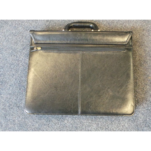 424 - Black Leather Briefcase