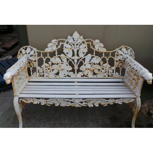 442 - Cast Iron Dog Head Garden Bench