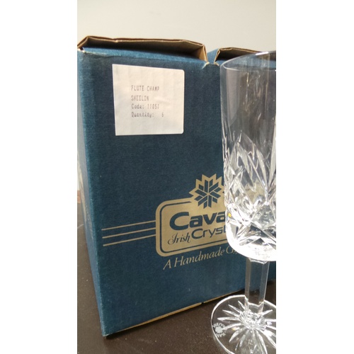 143 - Set of 6x Cavan Crystal Sheelin Champagne Flutes