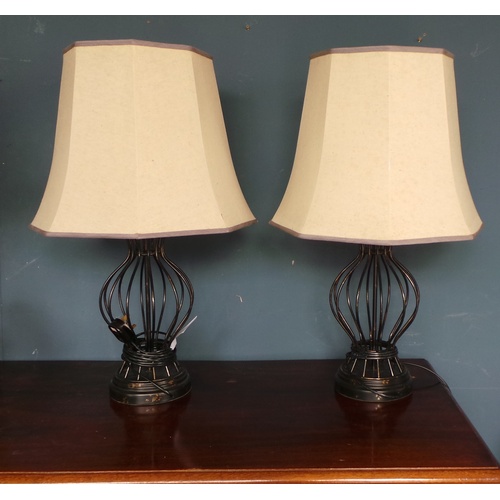 9 - Pair of Table Lamps and Shade, 74cm high