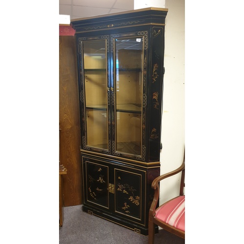 113 - Oriental Corner Display Unit - measurements: 196cm high x 65cm deep from the corner out and approx 1... 