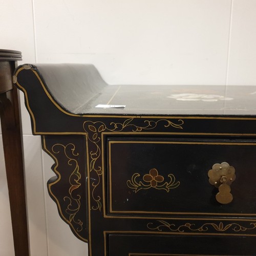 49 - Oriental 2 Door Side Cabinet with 2 Drawers over 2 Doors, Measurements 77cm wide x 70cm high x 42cm ... 