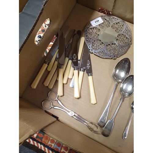 464 - Assorted Lot of Cutlery, Candelabra Etc.