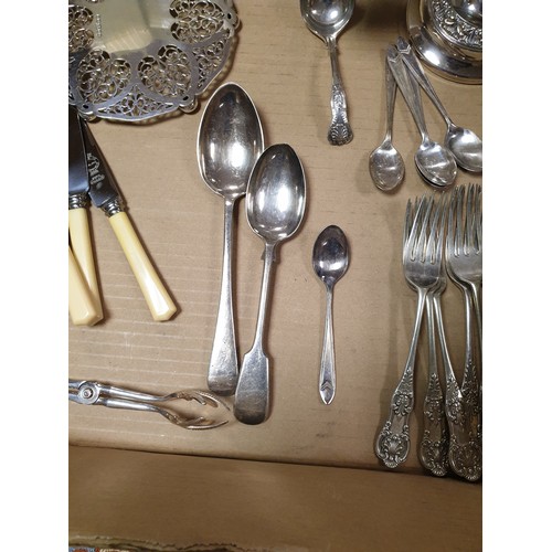 464 - Assorted Lot of Cutlery, Candelabra Etc.