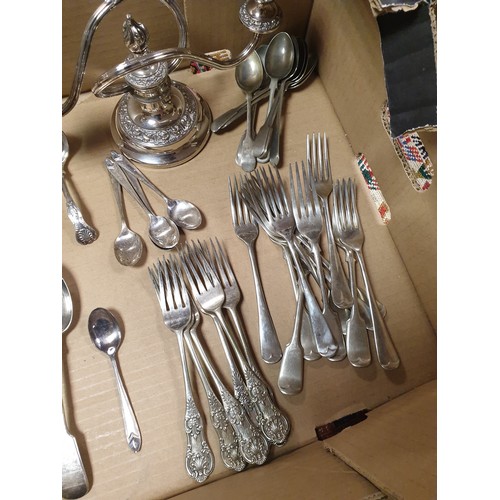 464 - Assorted Lot of Cutlery, Candelabra Etc.