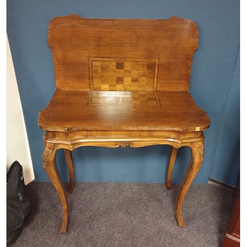 324 - Inlaid Mahogany Fold Over Games Table