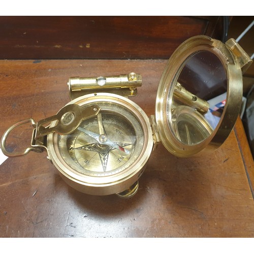 348 - Brass Compass in case