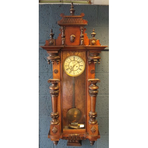 12 - Large Mahogany Case Vienna Wall Clock