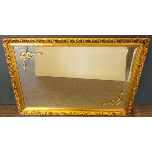 36 - Gilt Framed Mirror with Mackintosh Rose Details