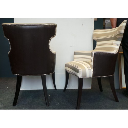 14 - Pair of Striped Upholstered Chairs