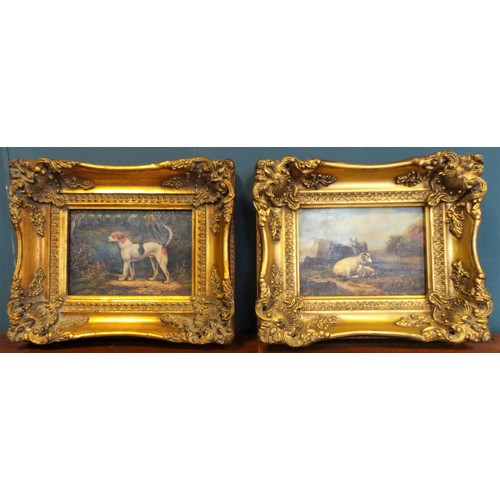 26 - Pair of Gilt Frame Pictures: Beagle & Sheep