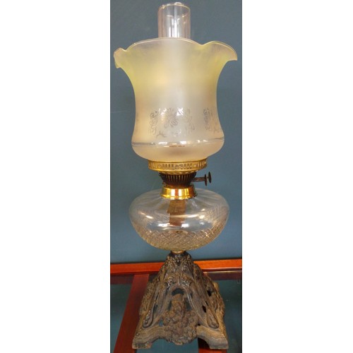 51 - Antique Oil Lamp and Shade
