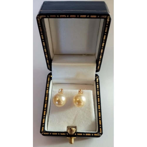 116 - 14K Pearl Set Ear Rings