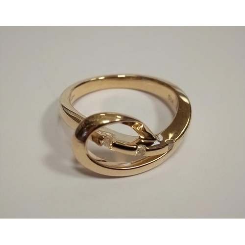 122 - Gold Diamond Set Ring - Size K